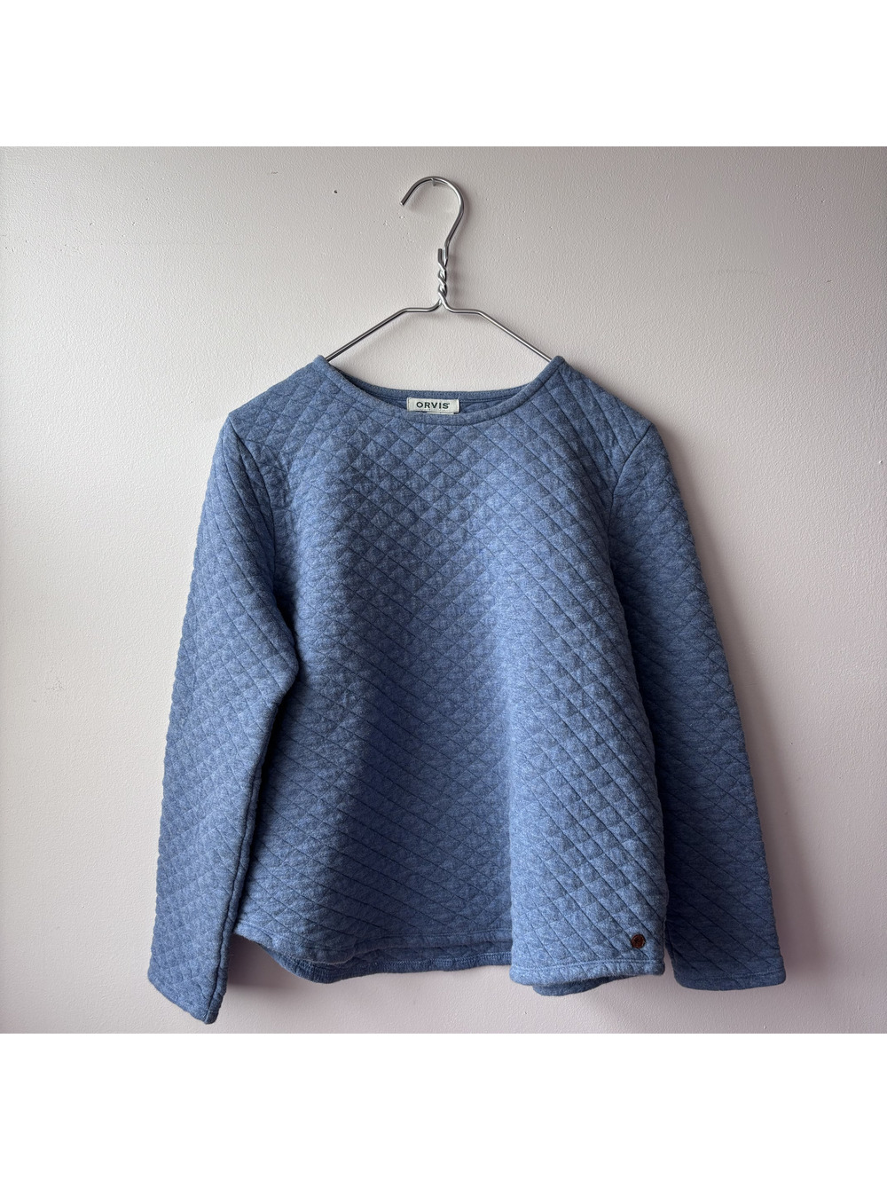 Orvis Women's Quilted Pullover Sweatshirt Size Large Blue